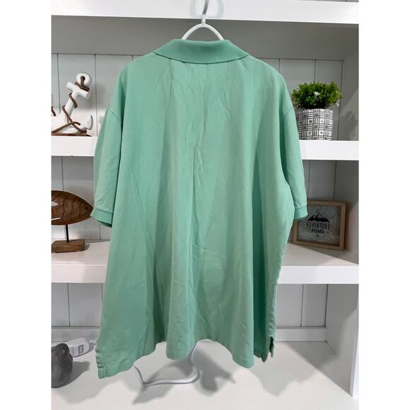 Polo Ralph Lauren 2XLT Mint Green Polo Shirt Tall Fit Pink Logo Cotton Classic - Picture 2 of 8